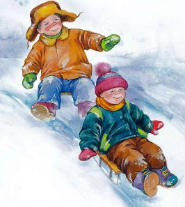 Зимние игры для детей на санках